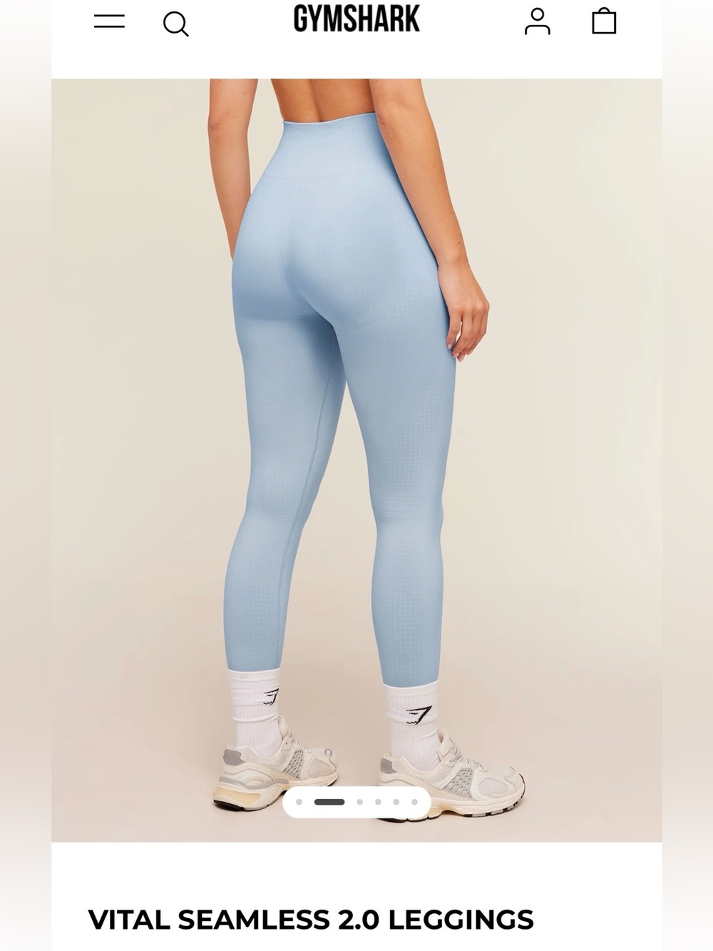 Gymshark Light Blue Seamless High-Rise Leggings, Size S